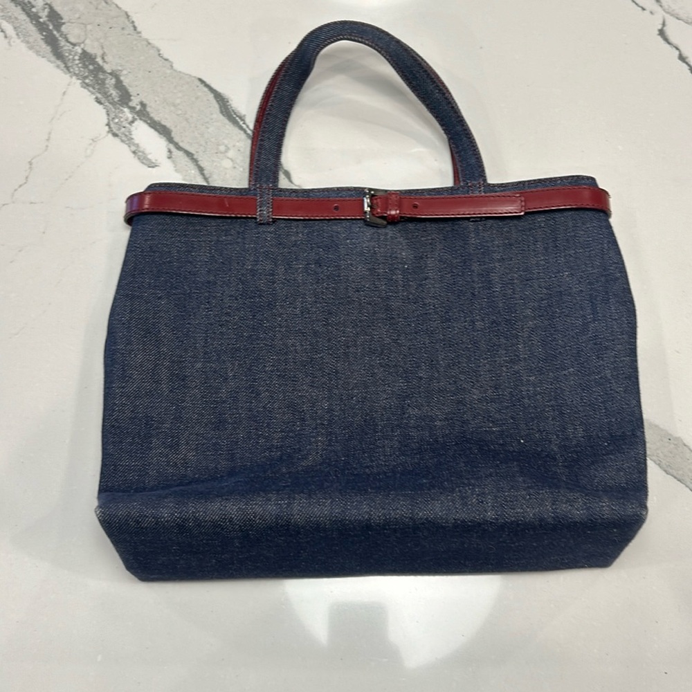 Burberry blue denim with patch pocket tote